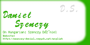 daniel szenczy business card